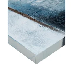 Cuadro En Lienzo Pintado A Mano Golden Blue Ii