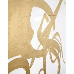 Cuadro En Lienzo Pintado A Mano Goldplay, Marco De Madera