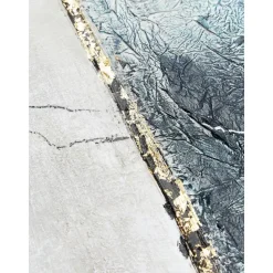 Cuadro En Lienzo Pintado A Mano Golden Blue I