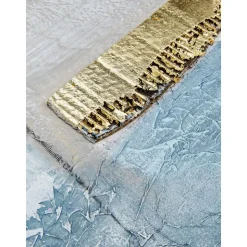 Cuadro En Lienzo Pintado A Mano Golden Blue Ii