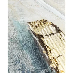 Cuadro En Lienzo Pintado A Mano Golden Blue I