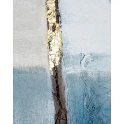 Cuadro En Lienzo Pintado A Mano Golden Blue Ii