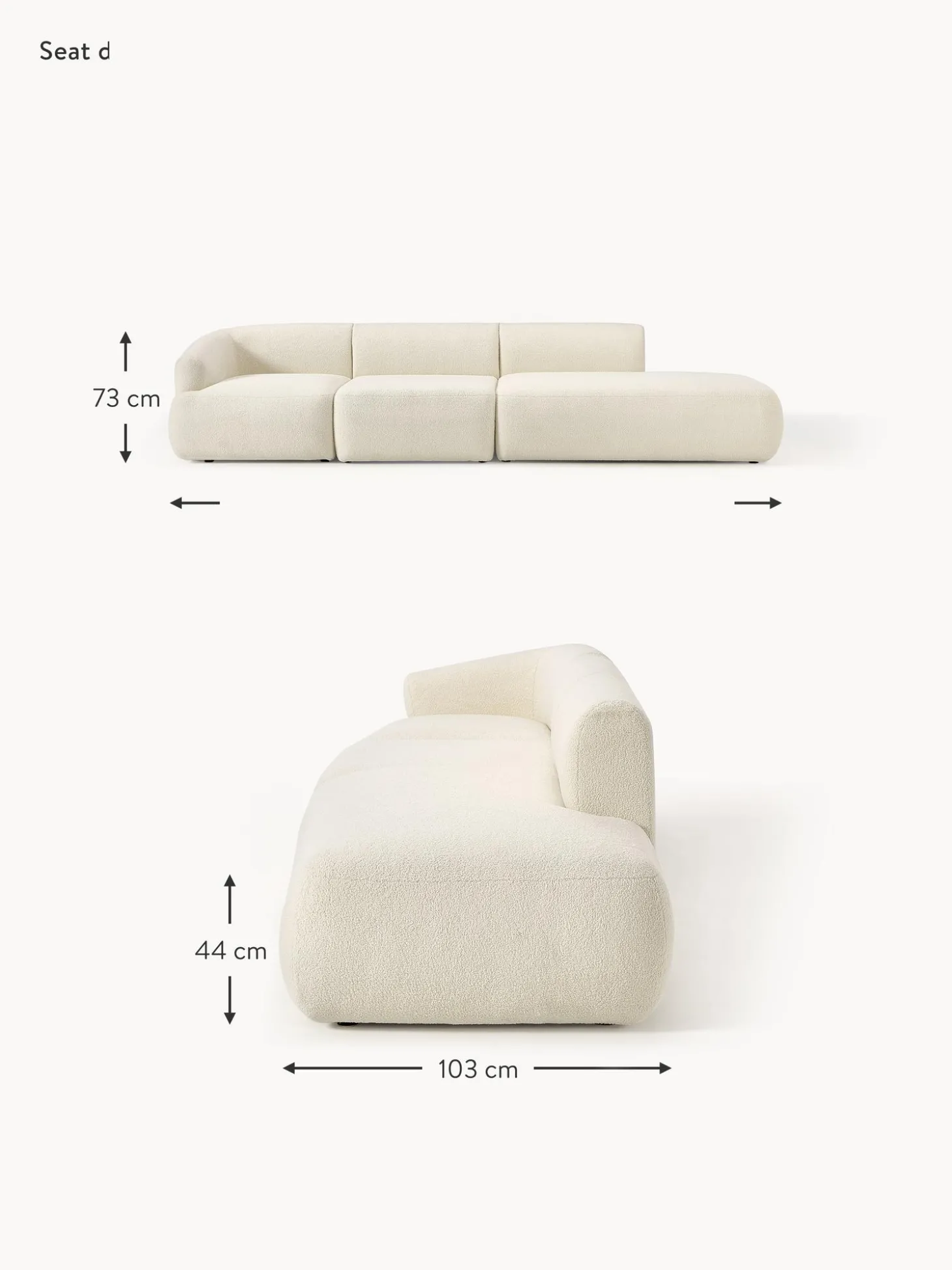 Divan Modular Grande De Borreguillo Sofia