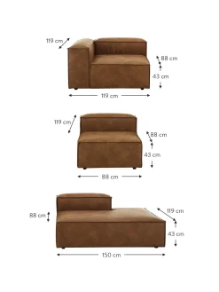 Divan Modular Grande De Cuero Reciclado Lennon
