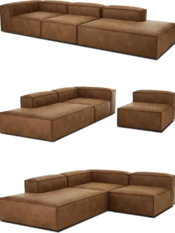 Divan Modular Grande De Cuero Reciclado Lennon