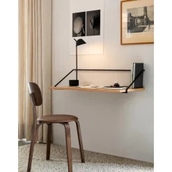 Escritorio De Pared De Madera Y Metal Rail