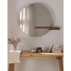 Espejo De Pared Con Estante De Madera Sandro