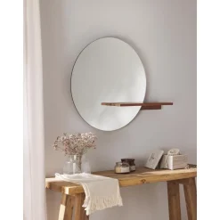Espejo De Pared Con Estante De Madera Sandro