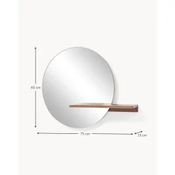 Espejo De Pared Con Estante De Madera Sandro