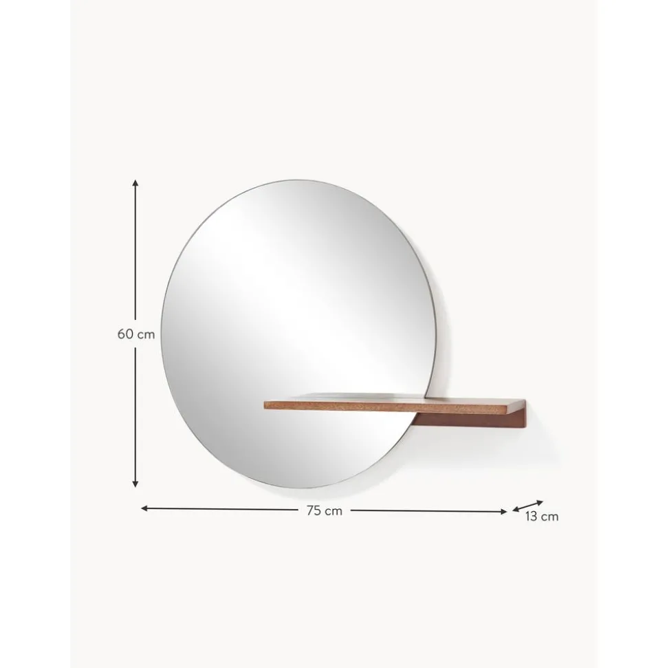 Espejo De Pared Con Estante De Madera Sandro