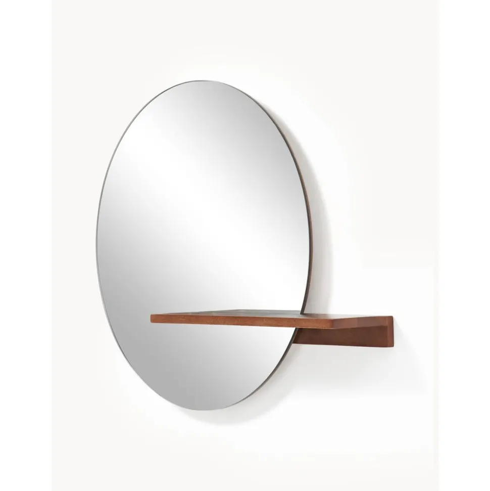Espejo De Pared Con Estante De Madera Sandro