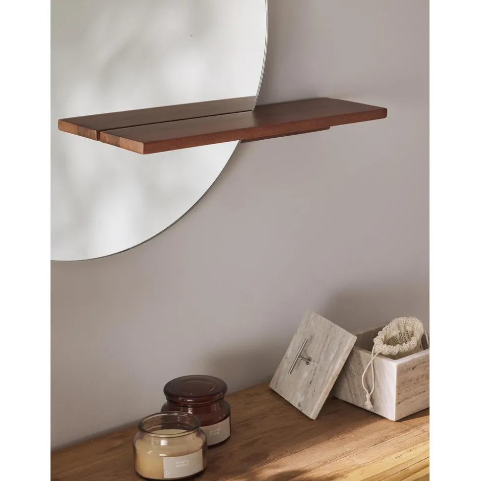 Espejo De Pared Con Estante De Madera Sandro