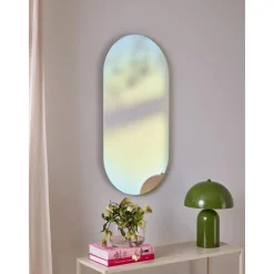 Espejo De Pared De Diseno Iridiscente Ruby