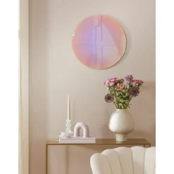 Espejo De Pared De Diseno Iridiscente Ruby
