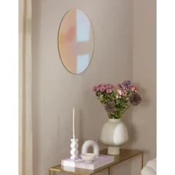 Espejo De Pared De Diseno Iridiscente Ruby