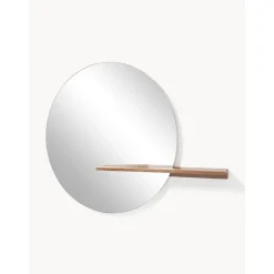 Espejo De Pared Grande Con Estante De Madera Sandro