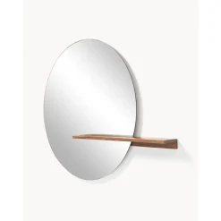 Espejo De Pared Grande Con Estante De Madera Sandro