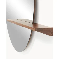 Espejo De Pared Grande Con Estante De Madera Sandro