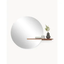 Espejo De Pared Grande Con Estante De Madera Sandro