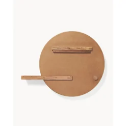 Espejo De Pared Grande Con Estante De Madera Sandro