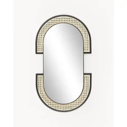 Espejo De Pared Ovalado Con Tejido Vienes Esma