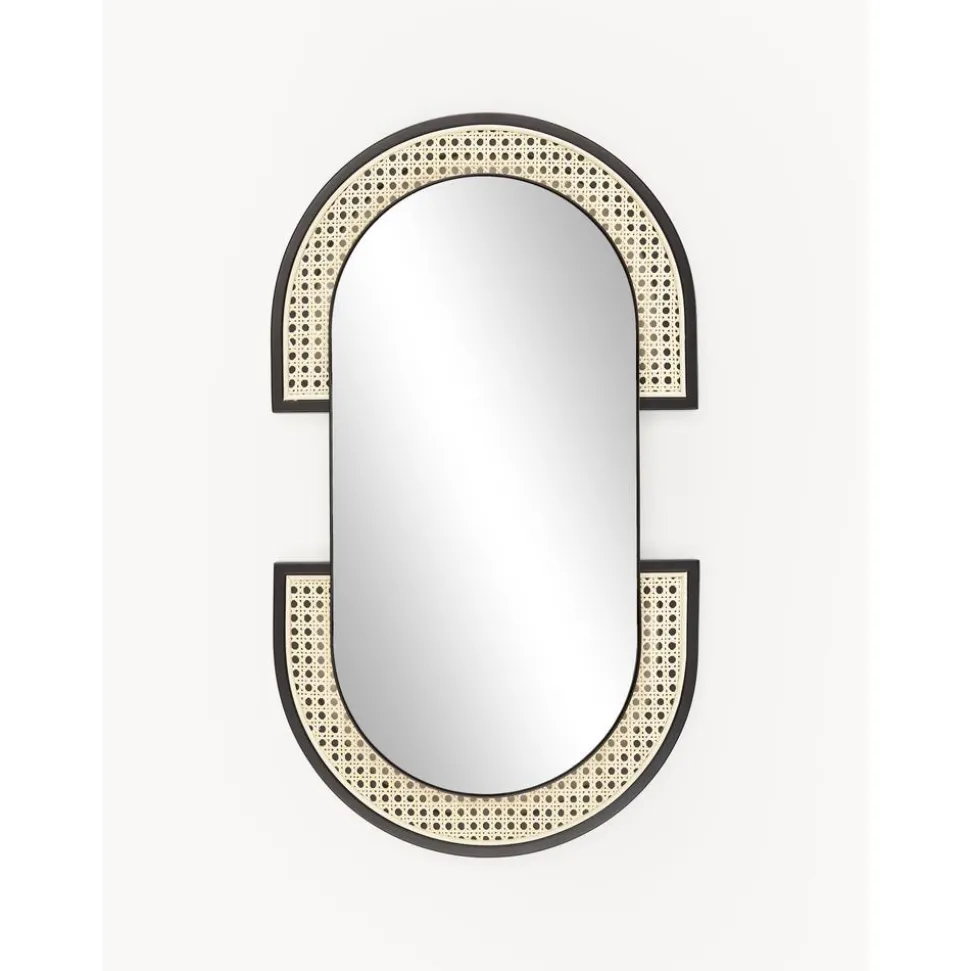 Espejo De Pared Ovalado Con Tejido Vienes Esma