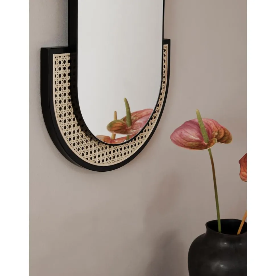 Espejo De Pared Ovalado Con Tejido Vienes Esma