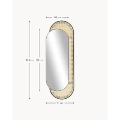 Espejo De Pared Ovalado Con Tejido Vienes Esma