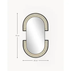 Espejo De Pared Ovalado Con Tejido Vienes Esma