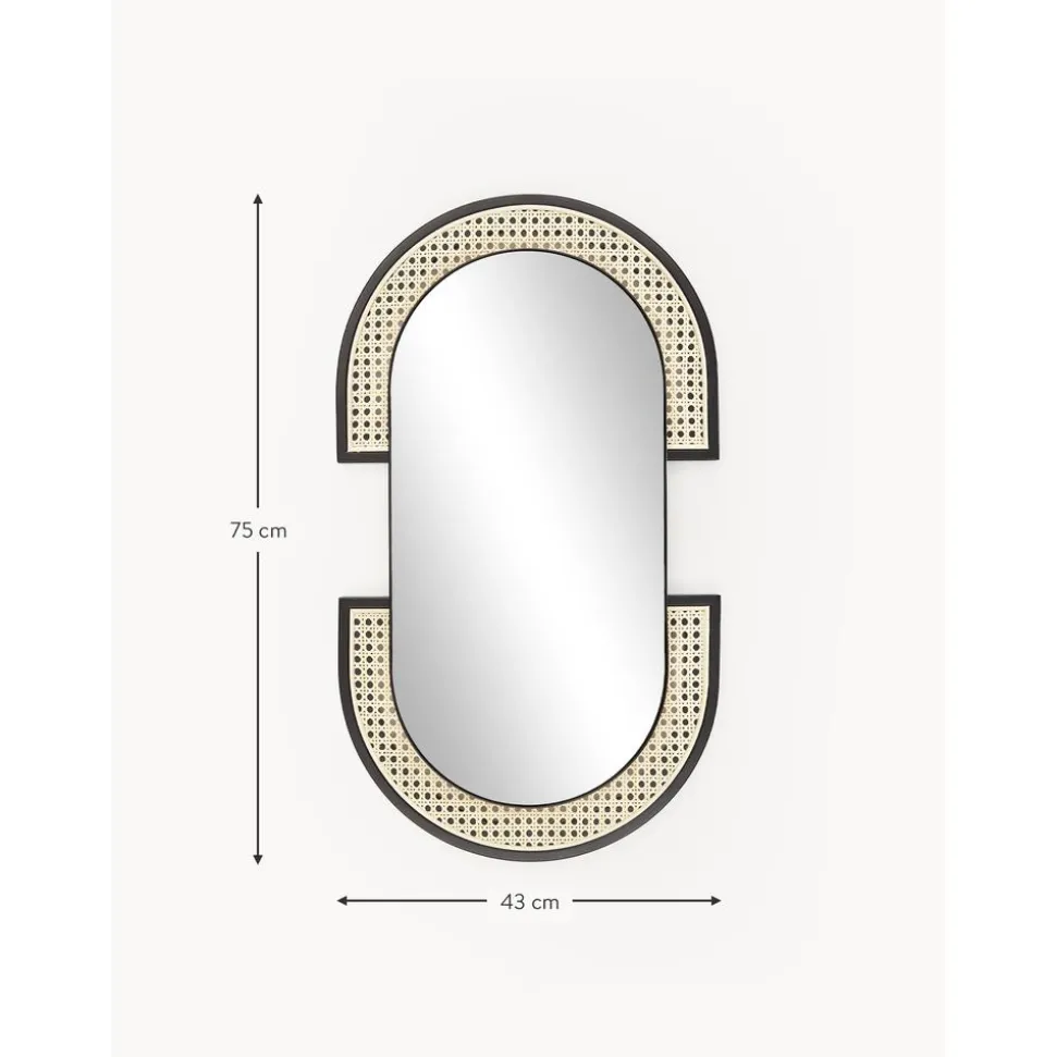 Espejo De Pared Ovalado Con Tejido Vienes Esma