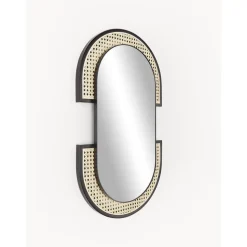 Espejo De Pared Ovalado Con Tejido Vienes Esma