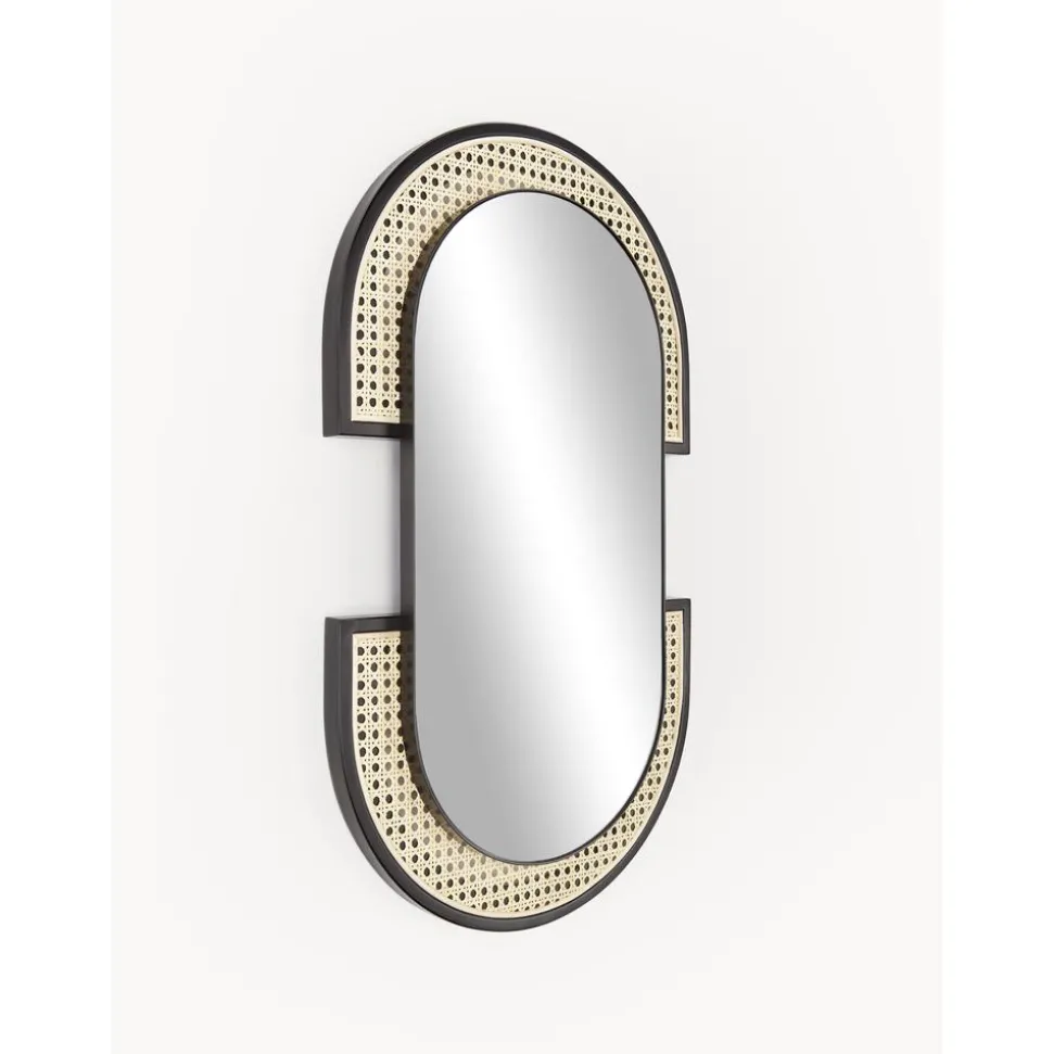 Espejo De Pared Ovalado Con Tejido Vienes Esma