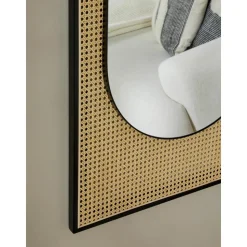 Espejo De Pared Ovalado Con Tejido Vienes Esma