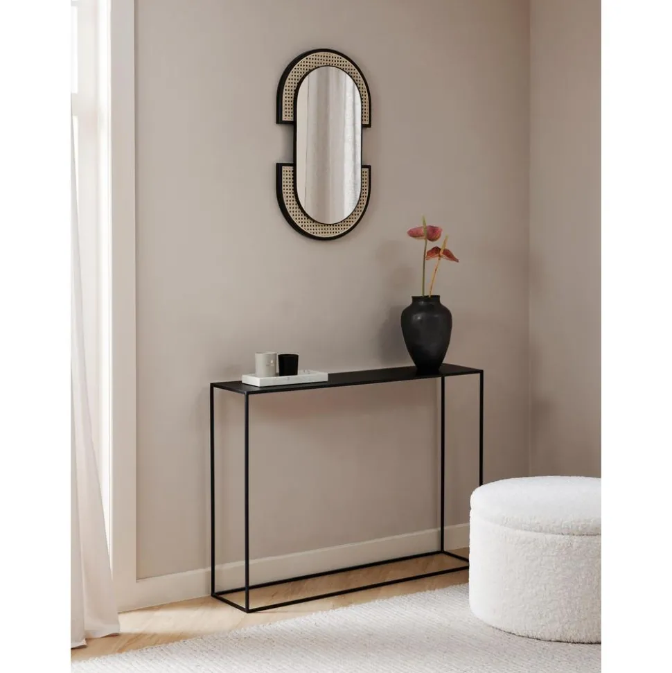 Espejo De Pared Ovalado Con Tejido Vienes Esma