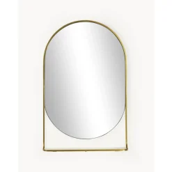 Espejo De Pared Ovalado Verena, Con Estante De Marmol