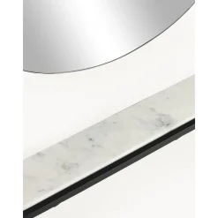 Espejo De Pared Ovalado Verena, Con Estante De Marmol