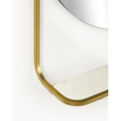 Espejo De Pared Ovalado Verena, Con Estante De Marmol