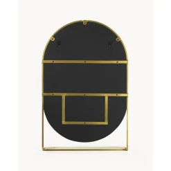 Espejo De Pared Ovalado Verena, Con Estante De Marmol