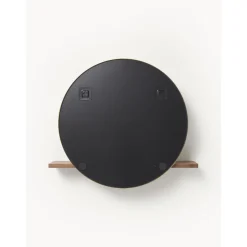 Espejo De Pared Redondo Con Estante De Madera Kenny