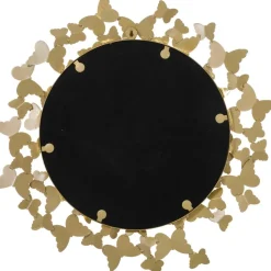 Espejo De Pared Redondo De Metal Butterfly, Estilo Vintage