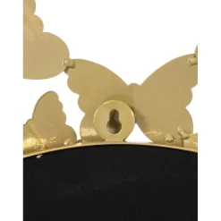 Espejo De Pared Redondo De Metal Butterfly, Estilo Vintage