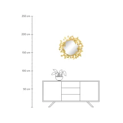 Espejo De Pared Redondo De Metal Butterfly, Estilo Vintage