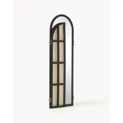 Espejo De Pie Con Biombo De Ratan Aura