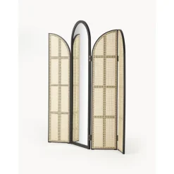 Espejo De Pie Con Biombo De Ratan Aura