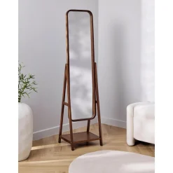 Espejo De Pie Con Estante De Madera Matteo