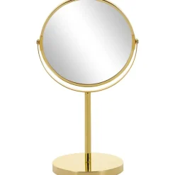 Espejo Tocador Redondo De Metal Classic, Con Aumento