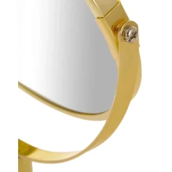 Espejo Tocador Redondo De Metal Classic, Con Aumento