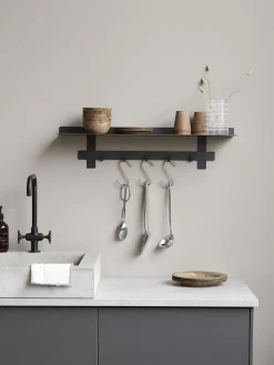 Estante De Pared De Metal Tag, 5 Ganchos