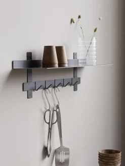 Estante De Pared De Metal Tag, 5 Ganchos