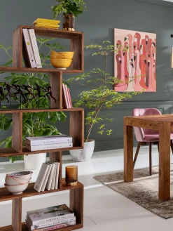 Estanteria De Madera De Sheesham Authentico Zick Zack